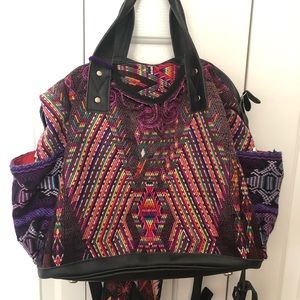 Nena & Co. Black Leather Convertible Day Bag